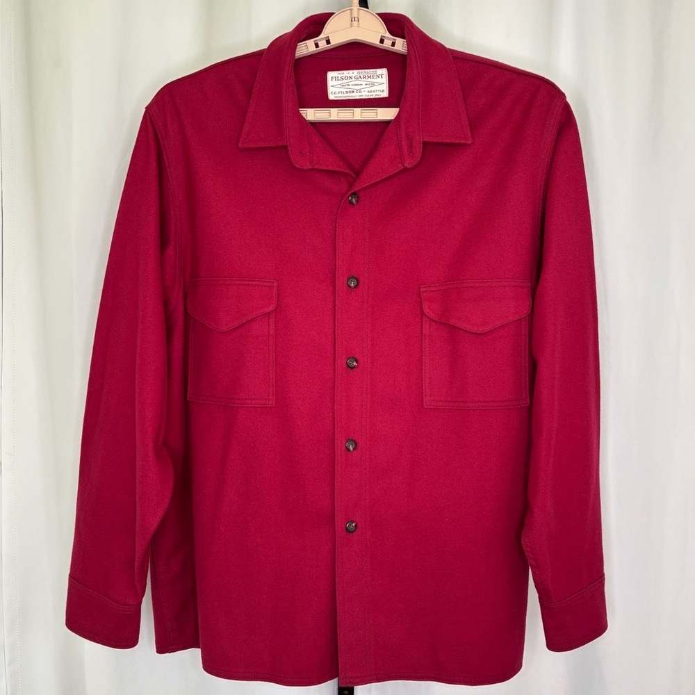Filson Jac-Shirt Mens Sz XXL Seattle Virgin Wool Dark Red